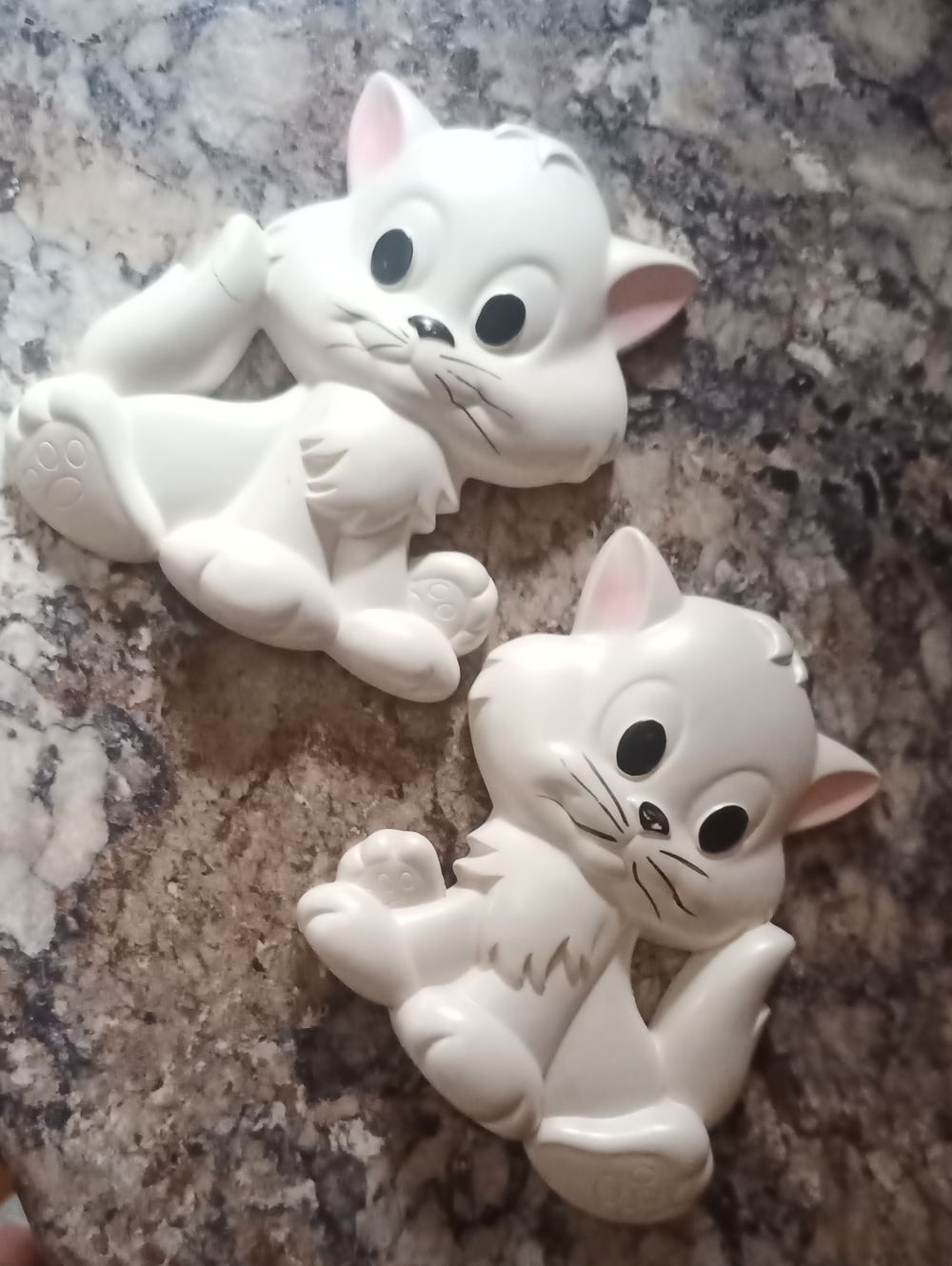 Vintage 1981 Miller Studio Chalkware Cat Kitten Wall Decor Set